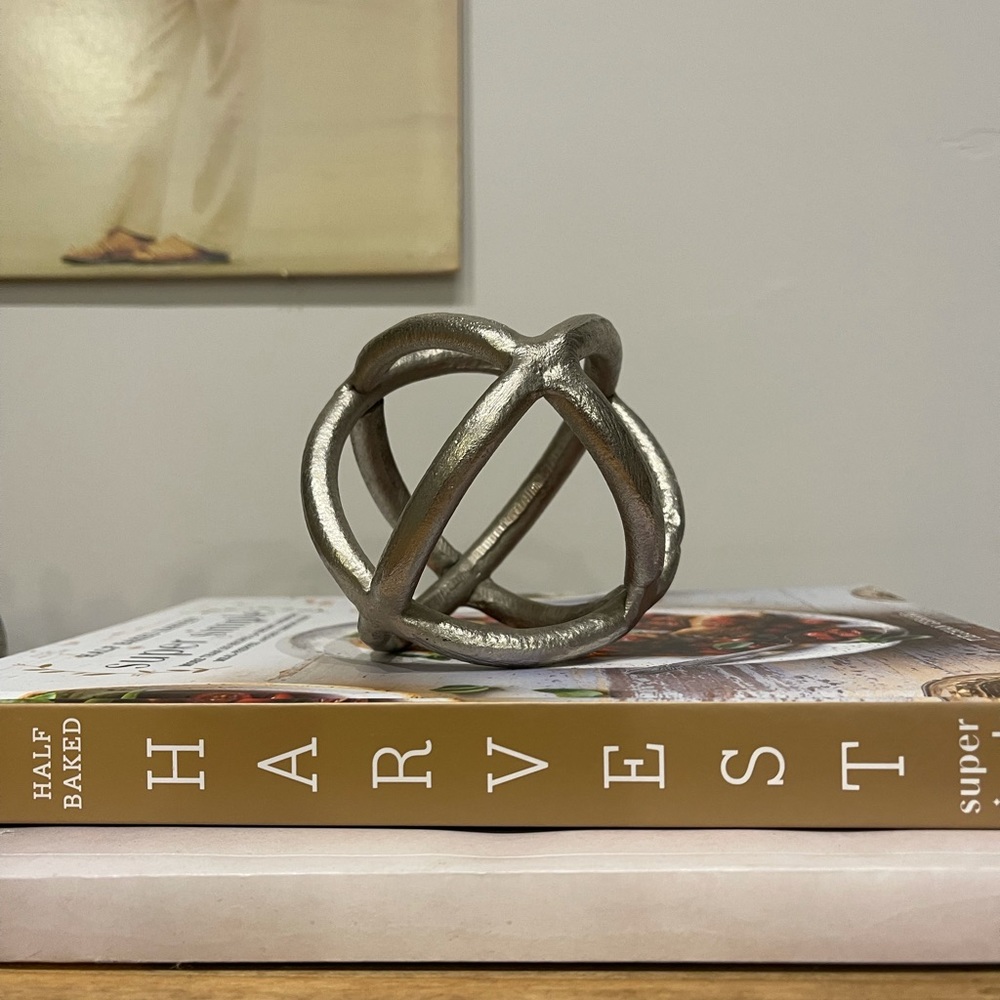Silver Sculpture Sphere // Decorative Object